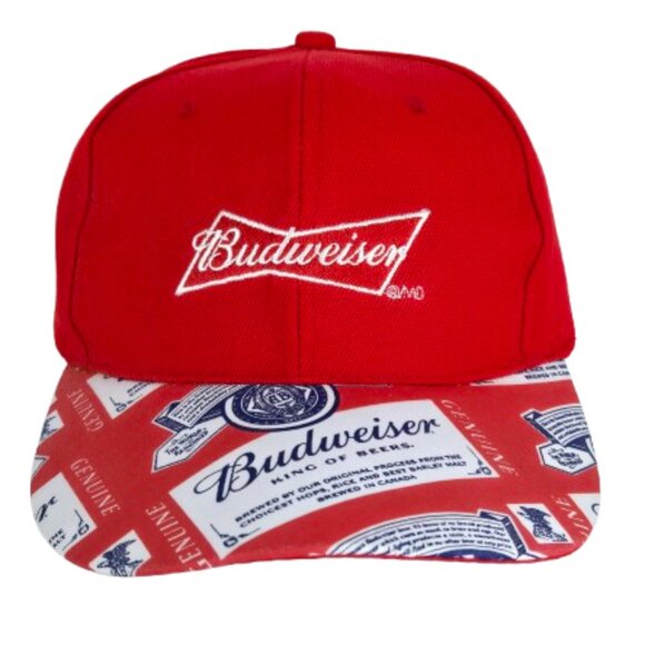 BUDWEISER Snapback Trucker Hat Beer Hat Classic Cap Red White Blue KIng of Beers - Picture 1 of 16